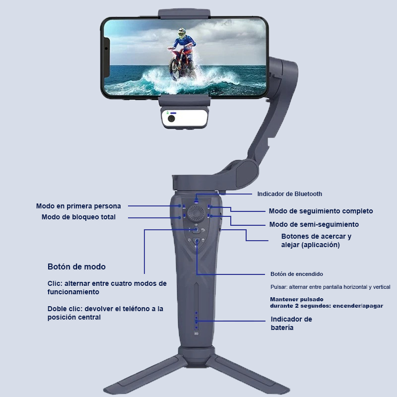 F12 - Gimbal Estabilizador 3 Ejes con Seguimiento por IA